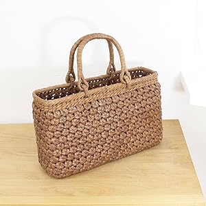 Amazon | 【メルカド かご収納雑貨の店】山葡萄 かごバッグ 六角